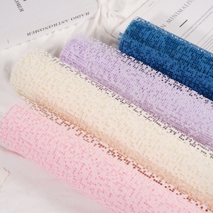 Griglia a mosaico pastello a rete da imballaggio resistente estetica fiorista-uso tessuto Bouquet di fiori confezione per festa di nozze decorazione regalo - Product Image 2