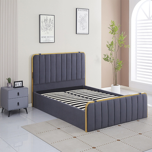 Muebles de Dormitorio Dobles de Tela Modernos y Sencillos de Nuevo Estilo, Cabecera Suave, Cama Tapizada para Adultos - Product Image 3