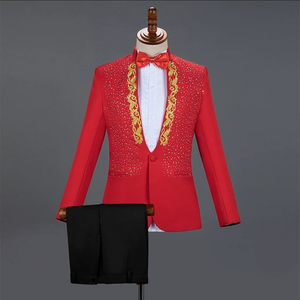 <strong>Men's</strong> Stand-up Collar Sequined <strong>Clothing</strong>, <strong>Men's</strong> Formal Dress Suit, <strong>Men's</strong> Suit Set - Product Image 4