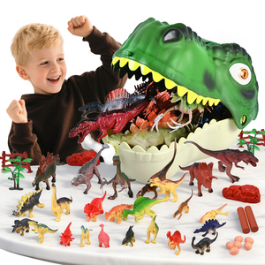 Set de Juguetes de Dinosaurios de PVC Suave, Tiranosaurio Rex, <span class=keywords><strong>Triceratops</strong></span>, Escala 1/12, con Caja de Almacenamiento, para Niños de 25 a 36 Meses - Product Image 2