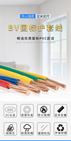 Fil de cuivre rigide isolé monoconducteur National Standard BV Jinwancheng 0,6 mm 20 AWG 220 V 1-6 mm² pour usage domestique PVC ROHS 70