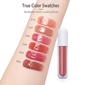 Brillo Labial Orgánico Antiadherente, Brillo Labial Personalizado, Tubo de Lápiz Labial Cuadrado de Vidrio con Fondo Grueso, Maquillaje para Fiestas, OEM, ODM - Product Image 3