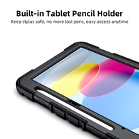 Étui robuste et résistant à la rotation 360° avec sangle de main et bandoulière pour iPad 10e/11e génération 10,9 pouces