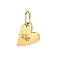 Colgantes de Acero Inoxidable Chapado en Oro de 18K con Alfabeto Inicial Personalizada con Grabado de Corazón, 26 Letras para Niños