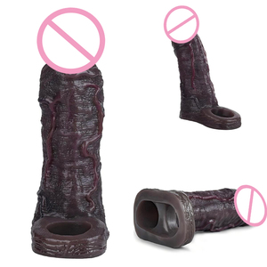 SXXY Silikon Siyah Penis Kılıfı Erkek Penis Büyütme Toptan Seks Oyuncakları Geciktirici Boşalma Penis Uzatıcı Yetişkin Çiftler için Seks - Product Image 1