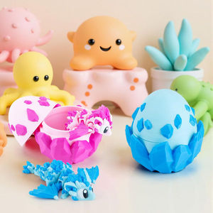 Dragon imprimé en 3D avec œuf, objets originaux, cadeaux amusants, jouet anti-stress pour adultes, adolescents, garçons, décoration de la maison, remplissage de <span class=keywords><strong>panier</strong></span> de Pâques - Product Image 3