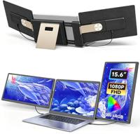Écran d'extension portable pour ordinateur portable 15,6 pouces FHD 1080P, triple moniteur IPS, connexion Type-C Plug & Play pour ordinateurs portables 13-17,3 pouces, compatible Win/Mac