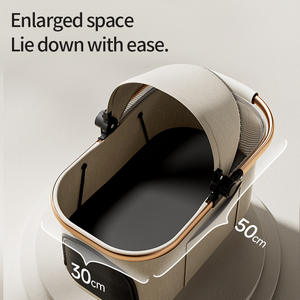 हल्के ऑक्सबर्ड एब्स चार-पहिया पर्यावरण अनुकूल फोल्डेबल फैशन पालतू कुत्ते बिल्लियों के लिए 15 किलो क्षमता - Product Image 4