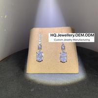 Pendientes de Estilo de Alta Gama con Circonita Cúbica de Grado 5A, Corte Ovalado y Precisión en el Corte, Chapados en Oro de 18K