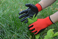 ISO9000 13 Polyester Rouge 13 pouces Gants en nitrile à haute adhérence Gants de travail industriels
