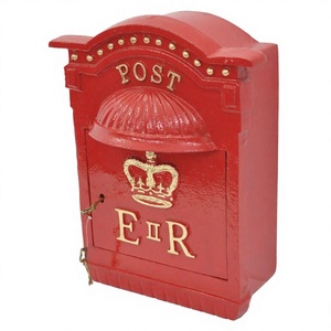 Tendance ER boîte aux lettres en fonte rouge peint à la main fini jardin boîte aux lettres décorative en gros boîte aux lettres à prix compétitif - Product Image 1