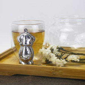 Infuseur à thé en acier inoxydable de haute qualité en forme de singe avec plateau d'égouttage - Product Image 6
