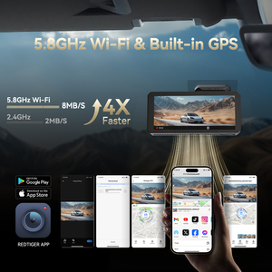 Redtiger nhà phân phối F77 tầm nhìn ban đêm kép 4k Mini Dash máy ảnh phía trước và phía sau với wifi gps xe hộp đen - Product Image 6