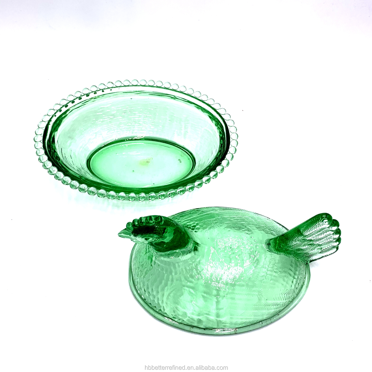 glass trinket hen on nest mini