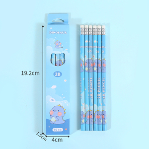 Lot de 10 crayons <span class=keywords><strong>Kawaii</strong></span> réutilisables avec logo personnalisé, fournitures scolaires, papeterie créative, crayons 2B pour enfants, ensemble de crayons standard - Product Image 4