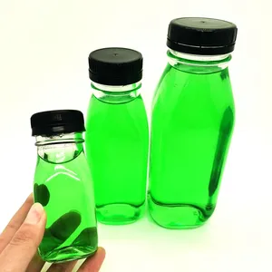 Licores líquidos al por mayor Botella de bebida de jugo Botella de vidrio transparente para proveedores mayoristas de jugo de fruta
