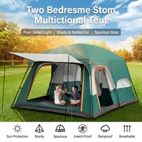 Tenda Camping Multifungsi Dua Lapis Rangka Besi Kain Oxford Anti Air Tinggi (PU2000mm) Untuk Empat Musim Dua Orang