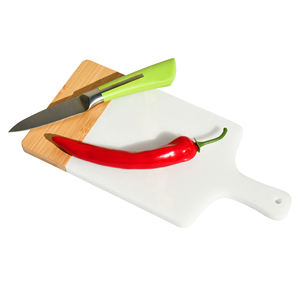 Tabla de cortar de bambú de dos tonos grande de primera calidad, bloques de cortar con asa para frutas, carne, uso en la cocina - Product Image 5