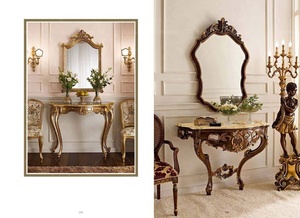 Set di Specchio <span class=keywords><strong>e</strong></span> Tavolo Console in Legno Intagliato Stile Rococò Antico - Product Image 4