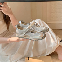 Sandales décontractées pour femme en cuir, style 'Grape Mom', fonctionnelles, originales et mignonnes, à ouverture latérale, avec cordon de serrage, chaussures plates Ma Regen