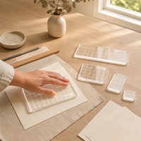 Lot de 6 blocs de tamponnage en acrylique transparent pour le bricolage, la création artistique, le scrapbooking et la décoration de cartes