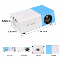 Proyector de Cine en Casa Portátil, Mini Proyector LED, Duplicación de Pantalla de Teléfono, Proyector de Video YG300 para Uso en Interiores y Exteriores