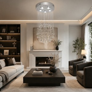 Lámpara de Techo LED Moderna con Cristales K9 en Forma de Gota de Lluvia, Tamaño Mediano, para Comedor, Dormitorio, Sala de Estar - Product Image 2