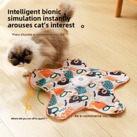Tente de jeu pour animaux de compagnie avec boule, jouet électrique interactif anti-ennui, baguette de chat automatique avec plateau tournant en ABS