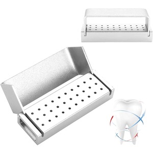 Estación de Desinfección Dental para 30 Fresas, Organizador de Fresas con Tapa, Caja de Desinfección de Aluminio Autoclavable - Product Image 1