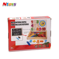 Caja de cálculo Digital Montessori, juguetes educativos de matemáticas de madera