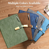 Carnet à feuilles mobiles multifonctionnel A5 avec logo imprimé, bloc-notes d'affaires haut de gamme, coffret cadeau, cuir PU, design moderne, cadeau pour homme