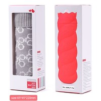 Vente en gros de haute qualité chauffe-mains en peluche de silicone de grande taille sac à eau chaude bouteille