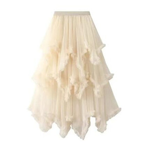 Falda de malla a capas con cintura alta - Product Image 1