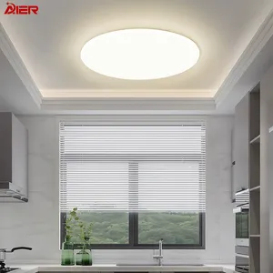 新款超薄铁白色防水IP54 100LM毫米/瓦圆形发光二极管吸顶灯灯具餐厅浴室客厅