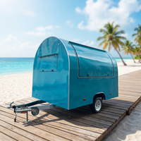 Remorque alimentaire de 7 pieds, Food Truck mobile, Bar mobile en acier inoxydable pour desserts, glaces, pizzas, café, boulangerie, bière