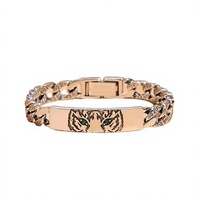 Bracelet jonc unisexe classique géométrique en cuivre plaqué or, style punk tendance, accessoire cadeau pour couple Tigre