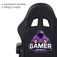 Chaise de jeu LED GAMER Sérigraphie 366 Effets d'éclairage LED Fauteuil télécommandé Chaise de bureau Noir Gris