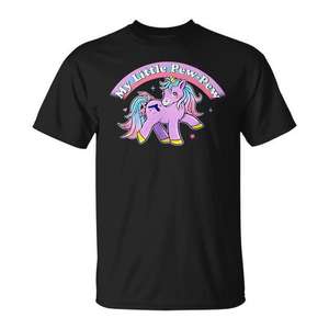 T-shirt My Little Pew Pew Unicorn noir pour adulte, unisexe, promotionnel - Product Image 1