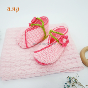 Ecológico First Walker Productos para bebés Zapatos casuales Niña Zapatos de bebé de ganchillo hechos a mano para bebés - Product Image 4