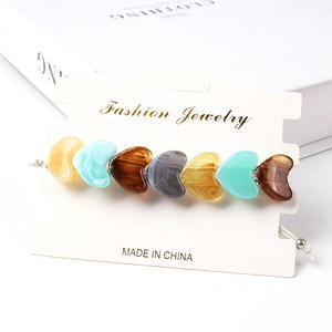 กำไลข้อมือคริสตัลรูปหัวใจทรงธรรมชาติ รุ่นใหม่ ขายส่ง HR SZ-019 สำหรับทุกเพศทุกวัย ดีไซน์ทันสมัย คุณภาพสูง ประดับด้วยหินหลากสีสัน สานอย่างมีเอกลักษณ์ สไตล์เรโทร - Product Image 2