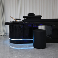 Mobilier pour salon de coiffure Lit de lavage noir complet Lit de shampooing de traitement de tête de style thaïlandais moderne avec circulation d'eau
