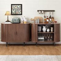 Buffet avec rangement, meuble de rangement avec porte coulissante et étagère réglable, table console de bar à café moderne