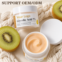 Crème à l'acide glycolique personnalisable pour peaux ternes, rugueuses et irrégulières, hydratant apaisant à la niacinamide et à la centella, 50g