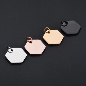 Disque d'identification pour animaux de compagnie en acier inoxydable robuste, pendentif durable et gravable de 23x25mm pour collier de chien ou de chat - Product Image 2