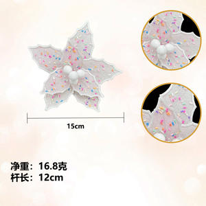 Flor Artificial de Terciopelo de Alta Gama, Flor Navideña, Nuevo Producto, Decoración Navideña, Flor Navideña - Product Image 3