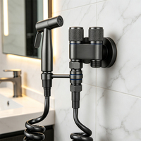 Ensemble de pulvérisateur de bidet portatif en acier inoxydable SUS304, douchette WC haute pression avec tuyau flexible et support pour salle de bain quotidienne