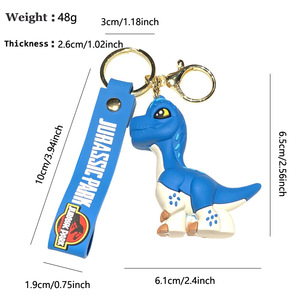 Porte-clés <span class=keywords><strong>dinosaure</strong></span> <span class=keywords><strong>Jurassic</strong></span> <span class=keywords><strong>World</strong></span>, figurines de dessin animé Tyrannosaurus Rex et Triceratops B267, porte-clés de voiture <span class=keywords><strong>Jurassic</strong></span>, petit cadeau unisexe - Product Image 6