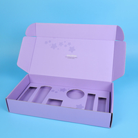 Boîtes vides personnalisées imprimées en violet, emballage cadeau coloré pour soins de la peau, boîte d'expédition en carton ondulé personnalisée, emballage cosmétique personnalisé