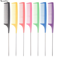 Peigne à queue pointue en métal Wanmei Candy Color pour salon de coiffure, accessoires de barbier, outils de coiffage, soins de beauté