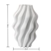 2024 moderne 3D imprimé minimaliste décor à la maison luxe grand jardin intérieur extérieur ondulé Vase en céramique